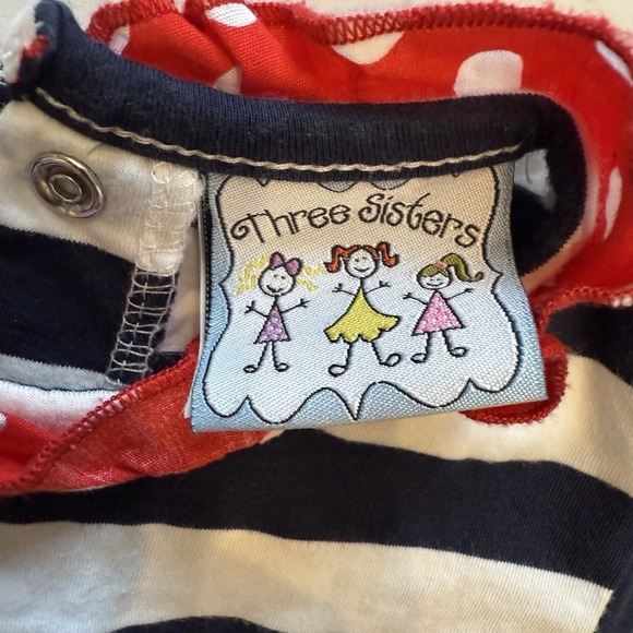 Christmas Santa Claus Pajamas 12 Months Three Sisters Brand Red Ruffle Blue - Picture 4 of 6